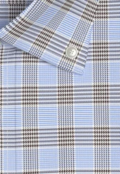 seidensticker Businesshemd Regular Kurzarm Button-Down-Kragen Hellblau/Blau/Grau