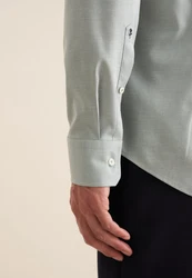 seidensticker Businesshemd Kentkragen Struktur Shaped Langarm Hellblau/Hellgrün/Blau