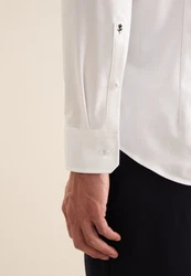 Seidensticker Businesshemd Slim Langarm Kentkragen Uni Weiß/Lila/Rot