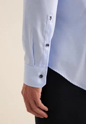 seidensticker Businesshemd Slim Langarm Kentkragen Uni Hellblau/Blau
