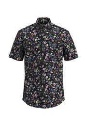 Businesshemd Regular Regular Kurzarm Kentkragen Floral