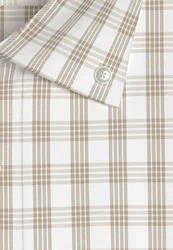 Seidensticker Businesshemd Regular Button-Down-Kragen Karo Khaki/Grau/Beige/Grün