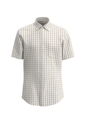 Seidensticker Businesshemd Regular Button-Down-Kragen Karo Khaki/Grau/Beige/Grün