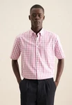 Seidensticker Businesshemd Regular Button-Down-Kragen Karo Rosa/Rot/Dunkelrot