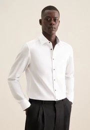 Businesshemd Slim Slim Langarm Kentkragen Uni
