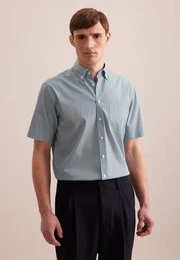 Businesshemd Regular Regular Kurzarm Button-Down-Kragen Druck