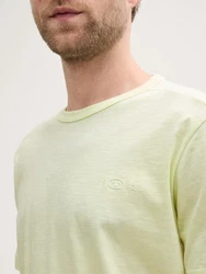 TOM TAILOR T-Shirt mit Logo Stickerei Hellgrün/Khaki/Neonfarben