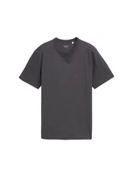 TOM TAILOR T-Shirt mit Logo Stickerei Dunkelgrau/Hellgrau/Grau