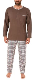 Pyjama Herren Schlafanzug Pyjama mit karo Hose Mix and Match Optik