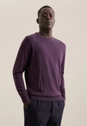 seidensticker Strickpullover Rundhals Lila/Dunkelrot