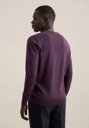 seidensticker Strickpullover Rundhals Lila/Dunkelrot
