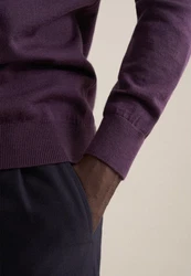 seidensticker Strickpullover Rundhals Lila/Dunkelrot