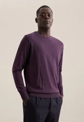 seidensticker Strickpullover Rundhals Lila/Dunkelrot