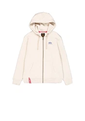 Alpha Industries Hoodie Basic Zip Hoodie Small Logo Beige/Khaki/Weiß/Creme/Rosa