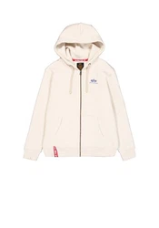 Alpha Industries Hoodie Basic Zip Hoodie Small Logo Beige/Khaki/Weiß/Creme/Rosa