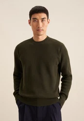 seidensticker Strickpullover Rundhals Dunkelgrün/Khaki