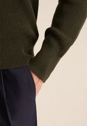 seidensticker Strickpullover Rundhals Dunkelgrün/Khaki
