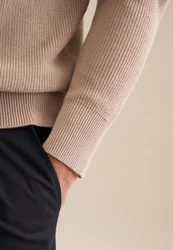 seidensticker Strickpullover Rundhals Beige/Braun/Khaki
