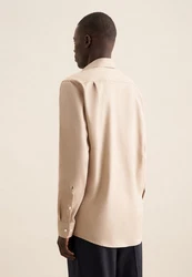 Seidensticker Businesshemd Regular Kentkragen Uni Beige/Braun