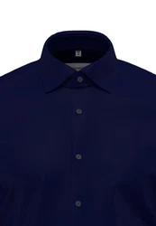 Seidensticker Businesshemd Slim Kentkragen Uni Dunkelblau/Blau