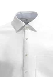 seidensticker Businesshemd Regular Langarm Kentkragen Uni Weiß/Grau/Creme