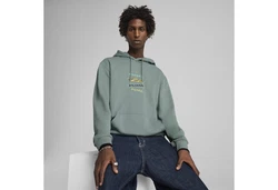 PUMA Hoodie Wardrobe Essentials Graphic Hoodie Herren Grün/Hellgrün