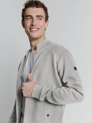 NO EXCESS Sweater No Excess Jacquard sweatshirt Grau/Hellgrau/Hellgrün/Khaki/Hellblau