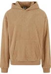 URBAN CLASSICS Kapuzensweatshirt Urban Classics Jacquard Velvet Oversized Hoody Braun/Beige/Khaki