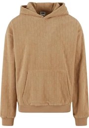 Kapuzensweatshirt Jacquard Velvet Oversized Hoody (1-tlg)