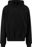 URBAN CLASSICS Kapuzensweatshirt Urban Classics Jacquard Velvet Oversized Hoody Schwarz