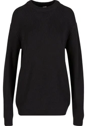 Urban Classics Rundhalspullover Rib Basic Sweater (1-tlg) Schwarz