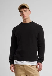 Urban Classics Rundhalspullover Rib Basic Sweater (1-tlg) Schwarz