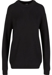 Urban Classics Rundhalspullover Rib Basic Sweater (1-tlg) Schwarz