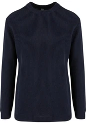 Urban Classics Rundhalspullover Rib Basic Sweater (1-tlg) Dunkelblau