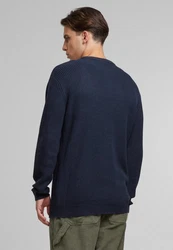 Urban Classics Rundhalspullover Rib Basic Sweater (1-tlg) Dunkelblau