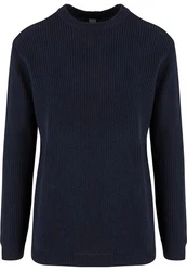 Urban Classics Rundhalspullover Rib Basic Sweater (1-tlg) Dunkelblau