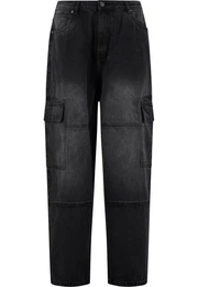 Bequeme Jeans Tapered Heavy Ounce Baggy Cargo Jeans