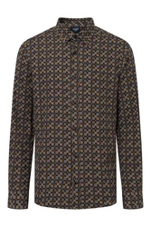 JOOP! Langarmhemd Hanson Businesshemd Mischfarben/Dunkelgrün/Gelb/Grau/Creme/Beige