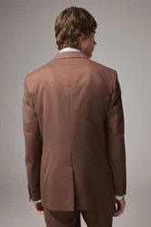 Next Sakko Tailored Fit Anzugsakko mit Struktur Braun/Lila/Beige/Grau