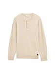 TOM TAILOR Strickpullover Henley Khaki/Beige/Orange/Braun