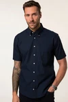 JP1880 Kurzarmhemd Modern Fit Hemd Buttondown-Kragen Dunkelblau/Hellblau/Blau