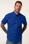 JP1880 Kurzarmhemd Modern Fit Hemd Buttondown-Kragen Blau/Hellblau/Dunkelblau