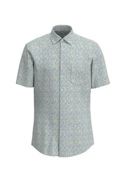 Businesshemd Regular Regular Kurzarm Button-Down-Kragen Druck