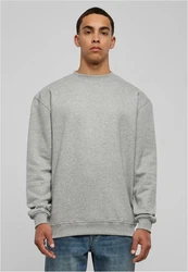 URBAN CLASSICS Rundhalspullover Crewneck Sweatshirt Grau/Hellgrau