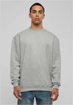URBAN CLASSICS Rundhalspullover Crewneck Sweatshirt Grau/Hellgrau