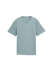 TOM TAILOR T-Shirt mit Logo Stickerei Blau/Grau/Hellblau/Grün
