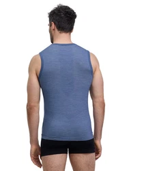 FALKE Tanktop Wool-Tech Light Grau/Hellblau/Dunkelblau