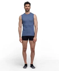 FALKE Tanktop Wool-Tech Light Grau/Hellblau/Dunkelblau