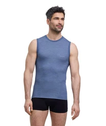 FALKE Tanktop Wool-Tech Light Grau/Hellblau/Dunkelblau