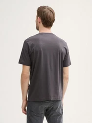TOM TAILOR T-Shirt aus Baumwolle mit Logo-Print Grau/Dunkelgrau